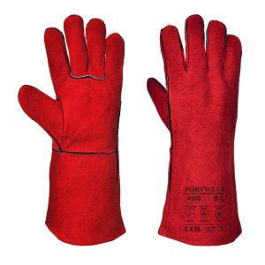 A500 Welders 210 Split Leather Red Gauntlet
