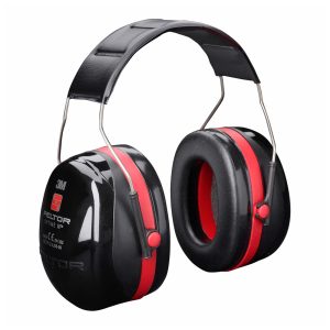 3M™ PELTOR™ Optime™ III Earmuffs, Black/Red, Headband
