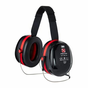 3M™ PELTOR™ Optime™ III Earmuffs, Black/Red, Neckband